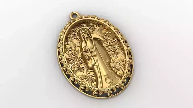  santa muerte holy death small size pendant 3D STL 3DM skull