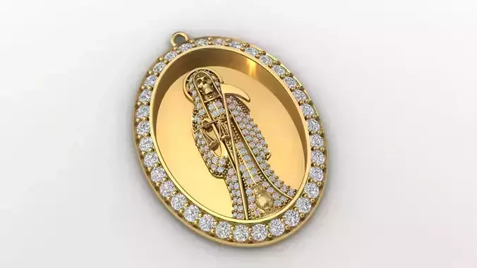  santa muerte holy death small size pendant 3D STL 3DM skull