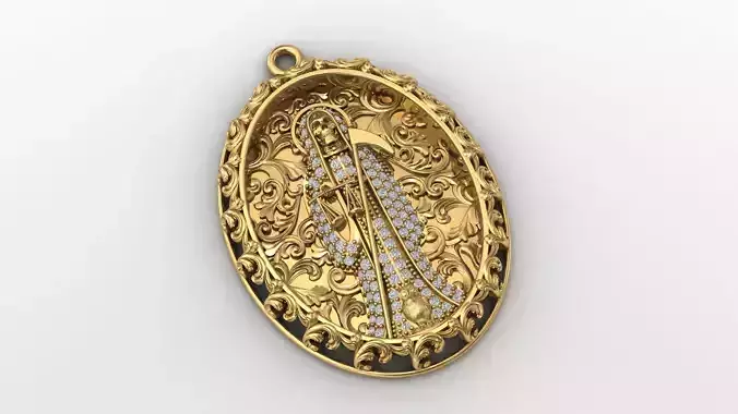  santa muerte holy death small size pendant 3D STL 3DM skull