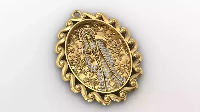  santa muerte holy death small size pendant 3D STL 3DM skull