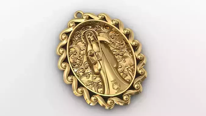  santa muerte holy death small size pendant 3D STL 3DM skull