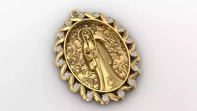  santa muerte holy death small size pendant 3D STL 3DM skull