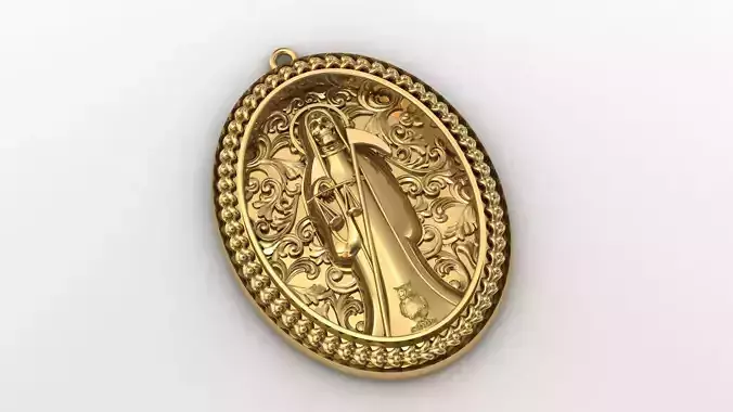  santa muerte holy death small size pendant 3D STL 3DM skull