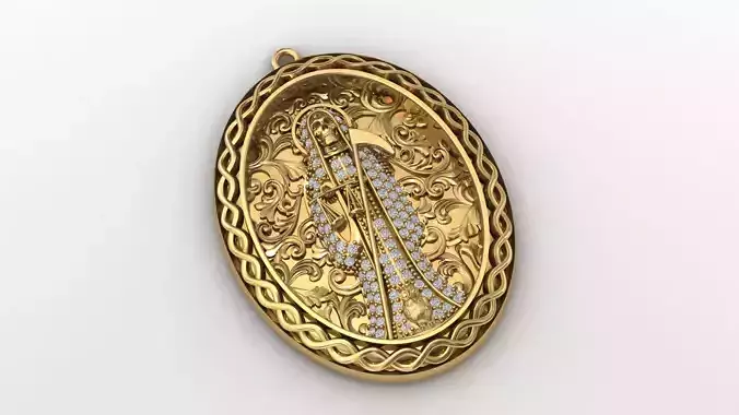  santa muerte holy death small size pendant 3D STL 3DM skull