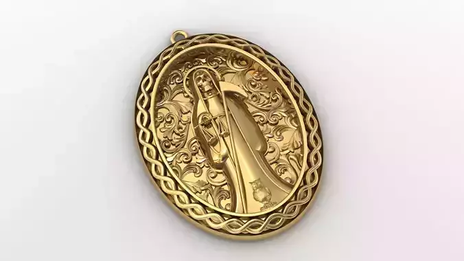  santa muerte holy death small size pendant 3D STL 3DM skull