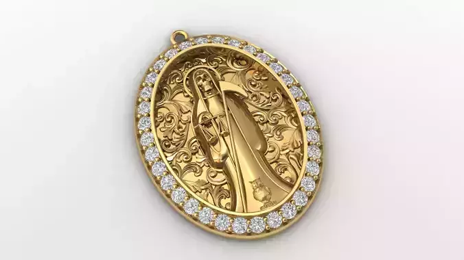  santa muerte holy death small size pendant 3D STL 3DM skull