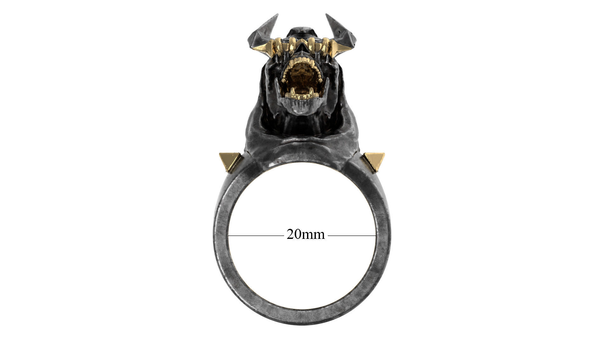 Dark Guardian Ring 3D print model_1