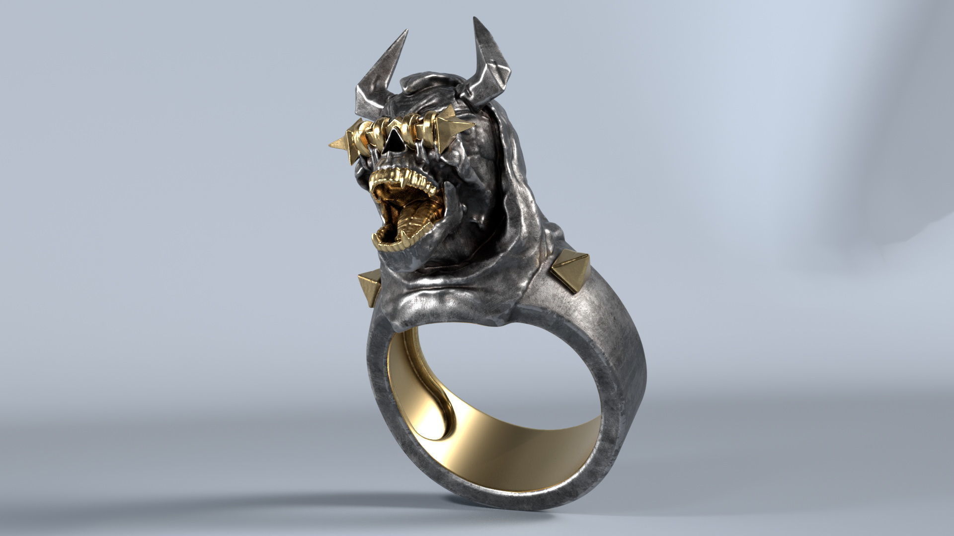 Dark Guardian Ring 3D print model_5