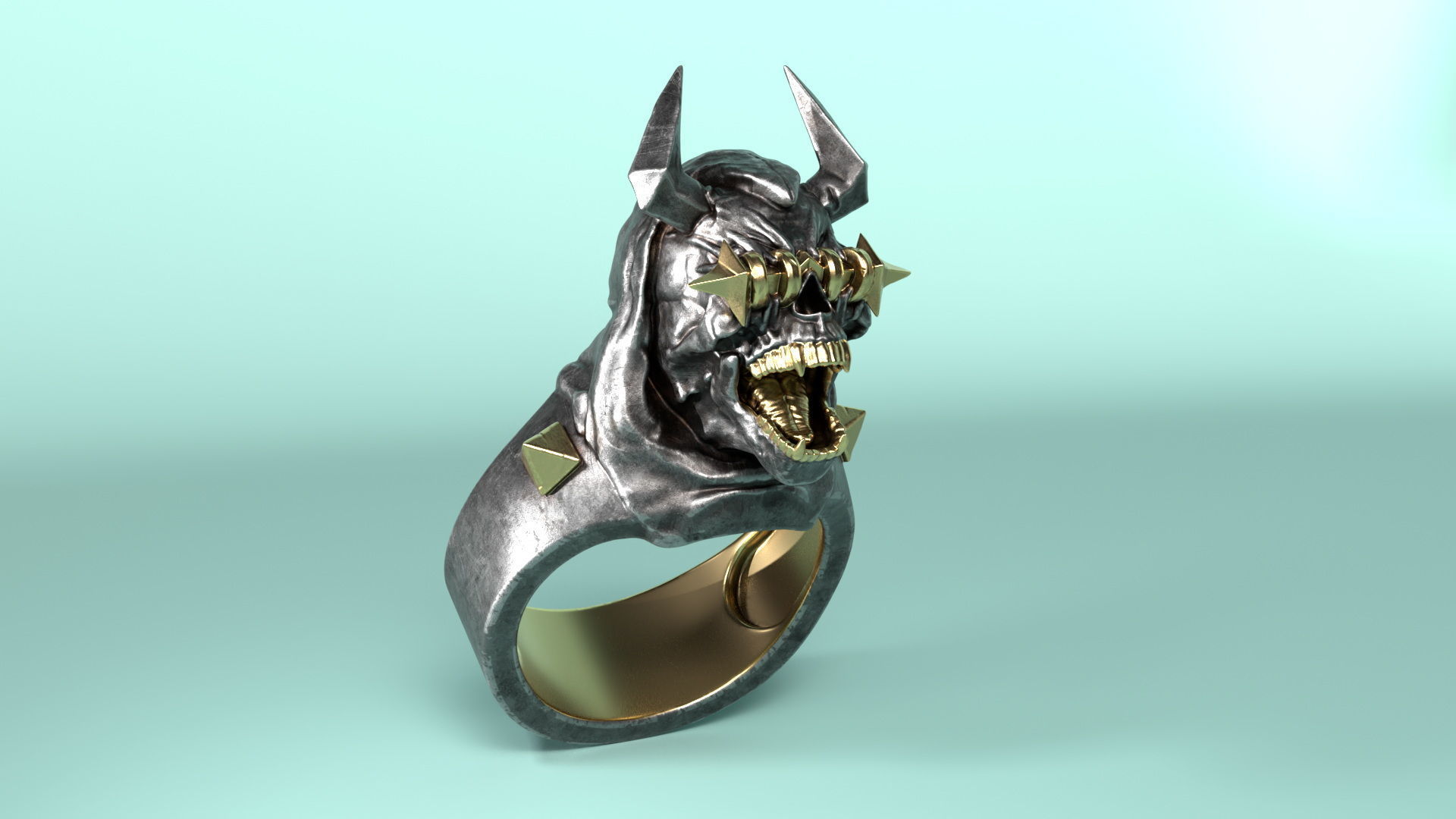 Dark Guardian Ring 3D print model_4
