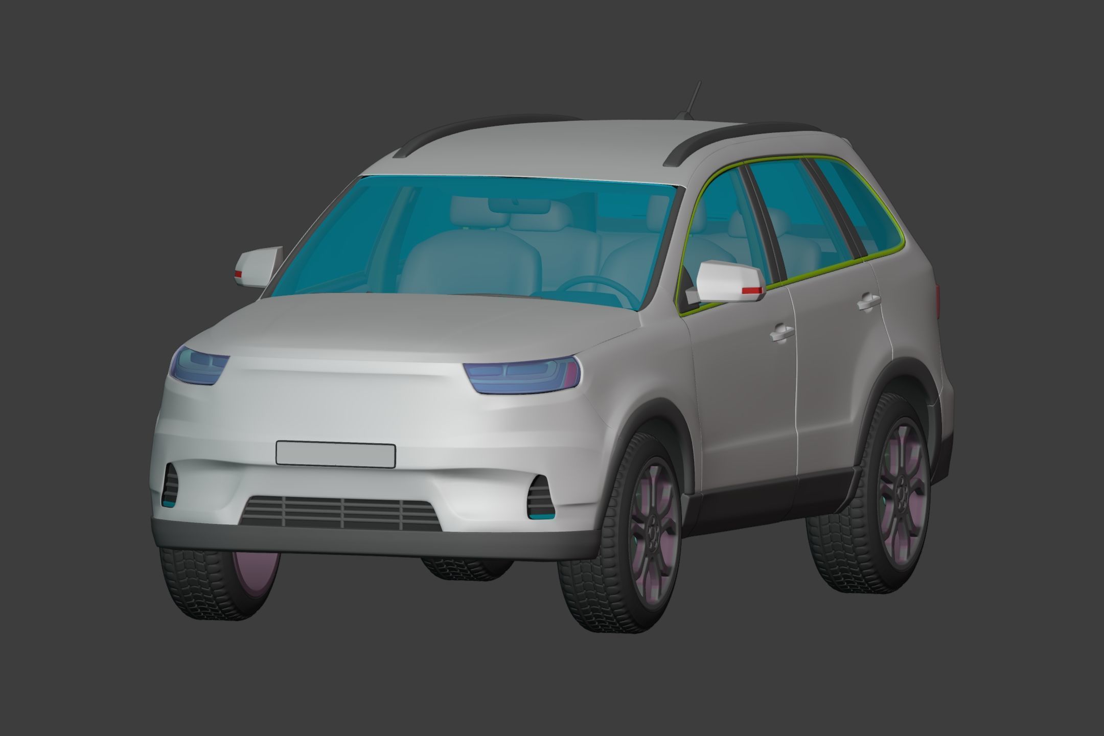 Generic  Electric - Hybrid SUV Car - Crossover - Off Road - 4x4 3D model_6