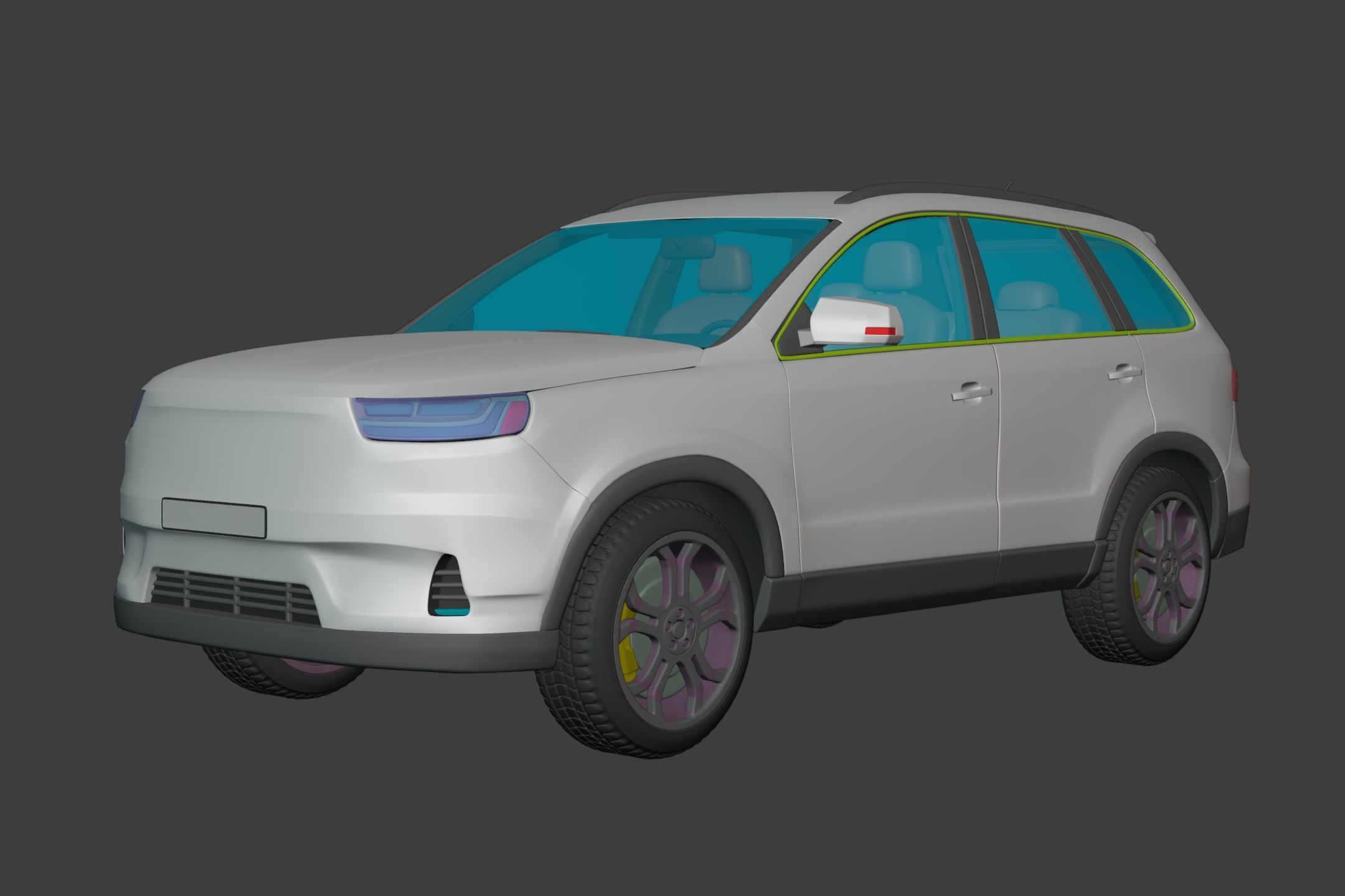Generic  Electric - Hybrid SUV Car - Crossover - Off Road - 4x4 3D model_2