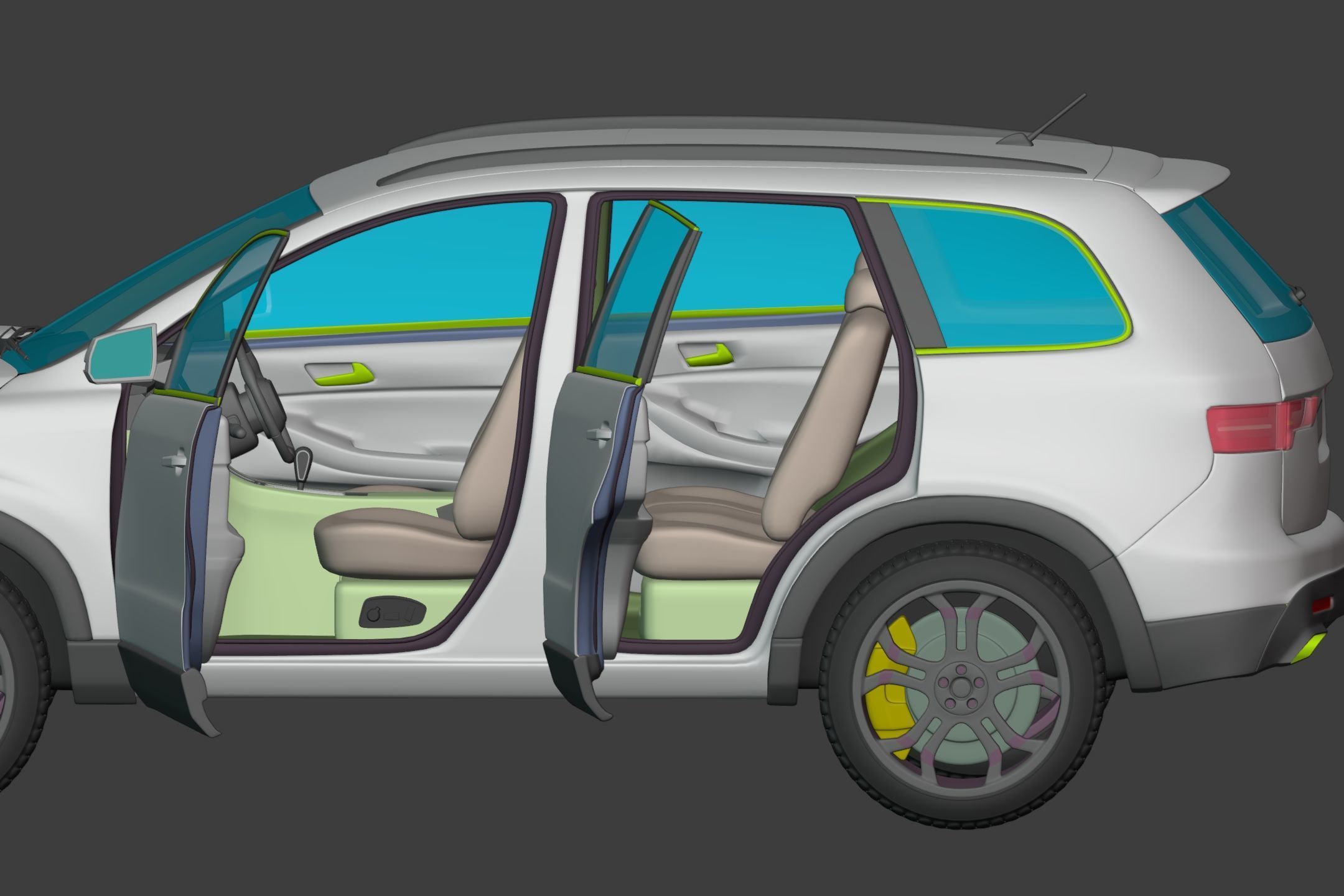 Generic  Electric - Hybrid SUV Car - Crossover - Off Road - 4x4 3D model_32