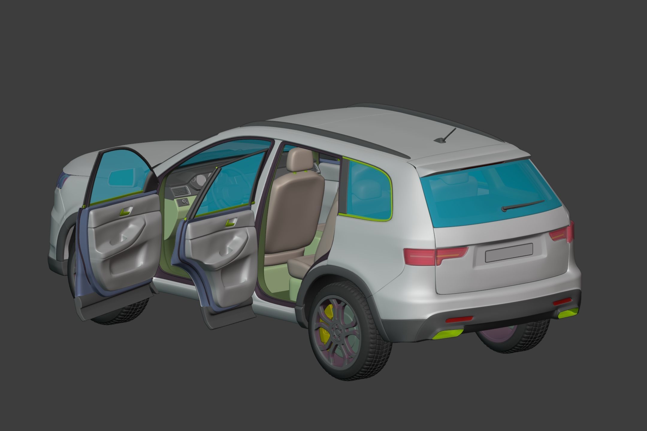 Generic  Electric - Hybrid SUV Car - Crossover - Off Road - 4x4 3D model_12