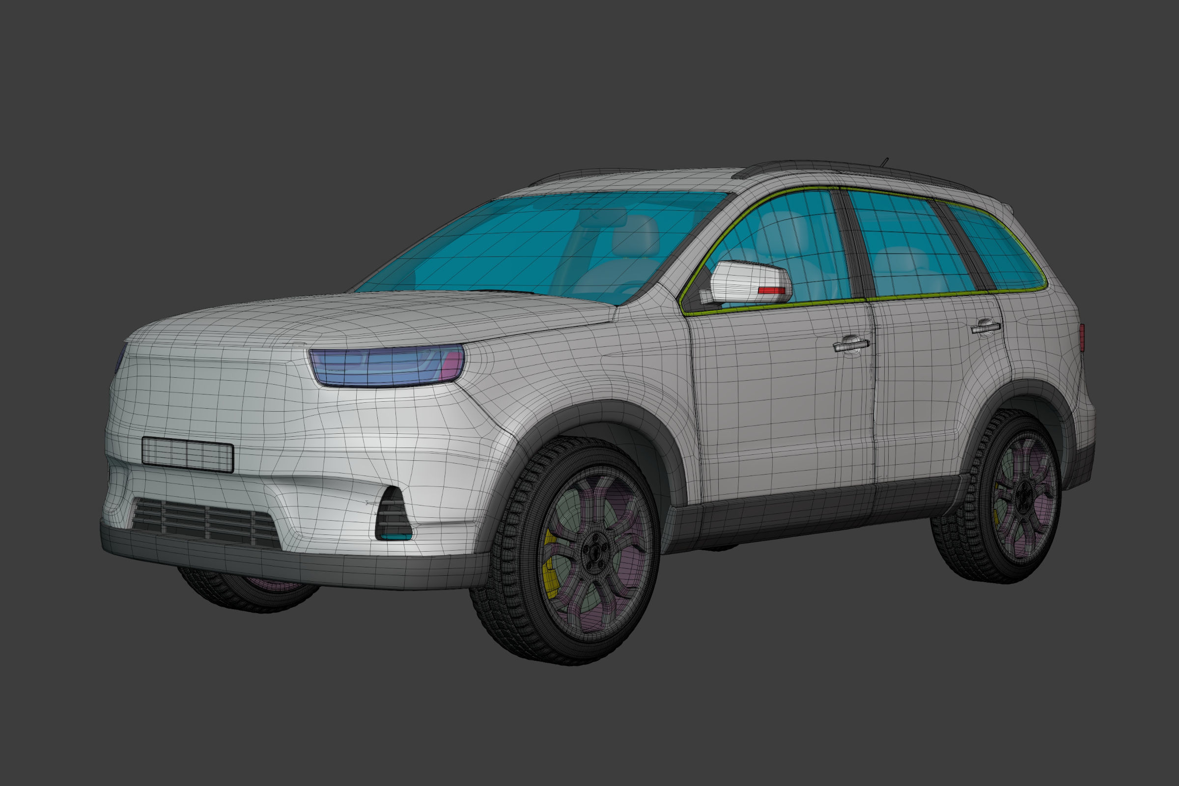 Generic  Electric - Hybrid SUV Car - Crossover - Off Road - 4x4 3D model_3