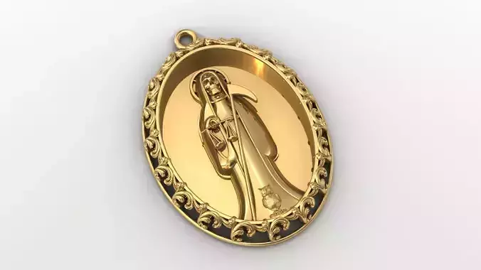  santa muerte holy death small size pendant 3D STL 3DM skull