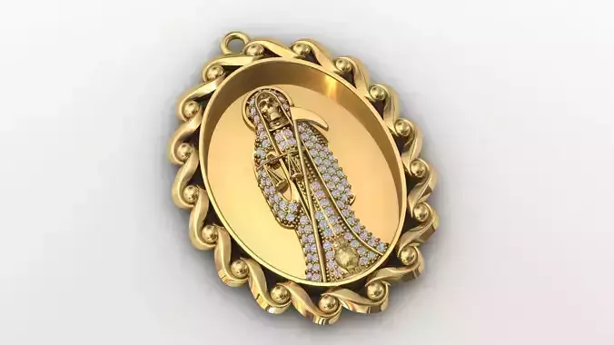  santa muerte holy death small size pendant 3D STL 3DM skull