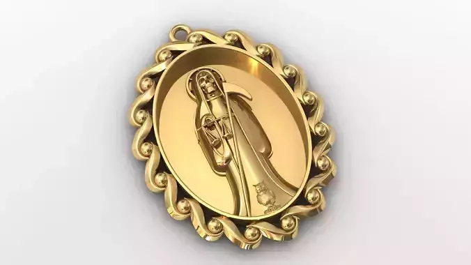  santa muerte holy death small size pendant 3D STL 3DM skull