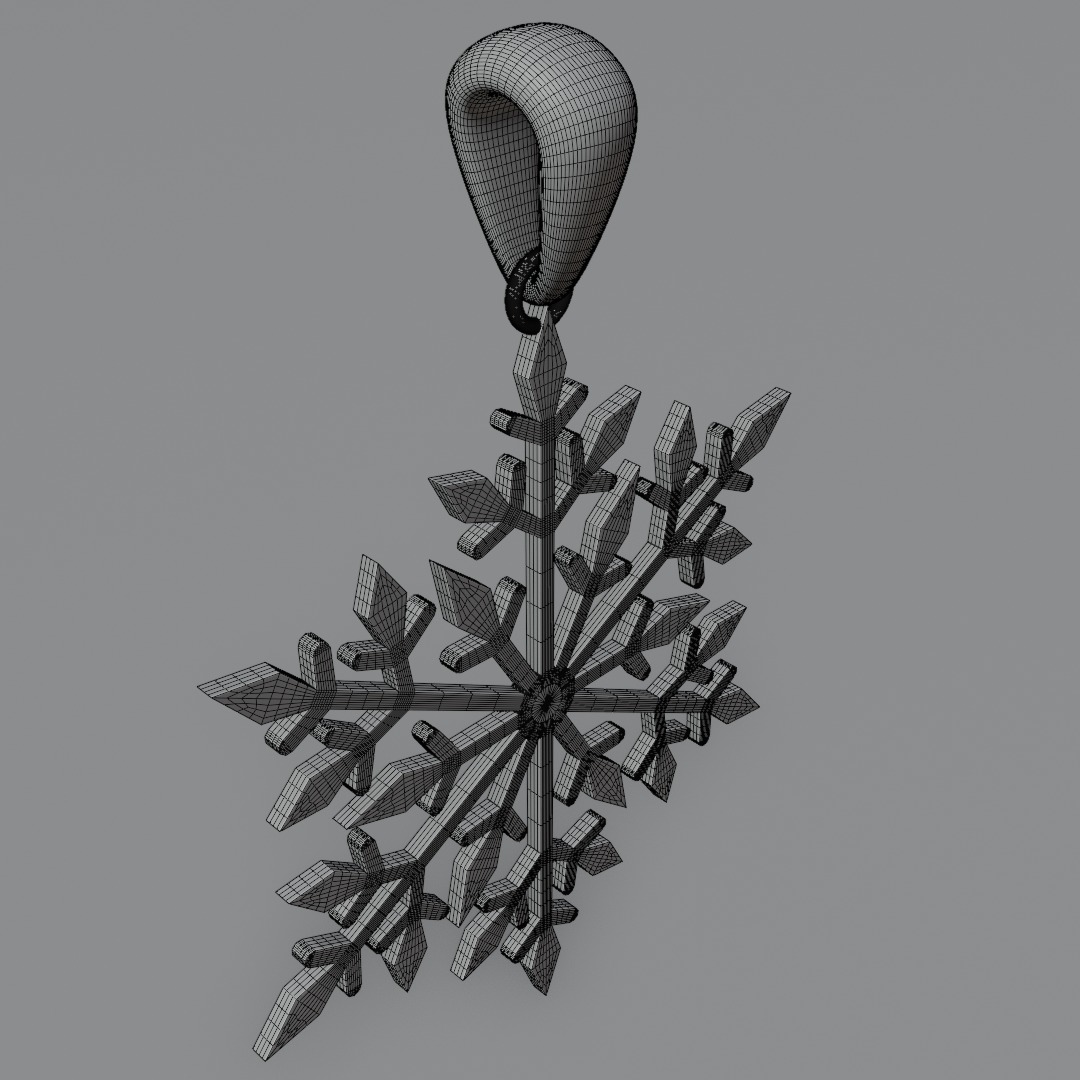 Snowflake jewerly pendent 3D print model_17