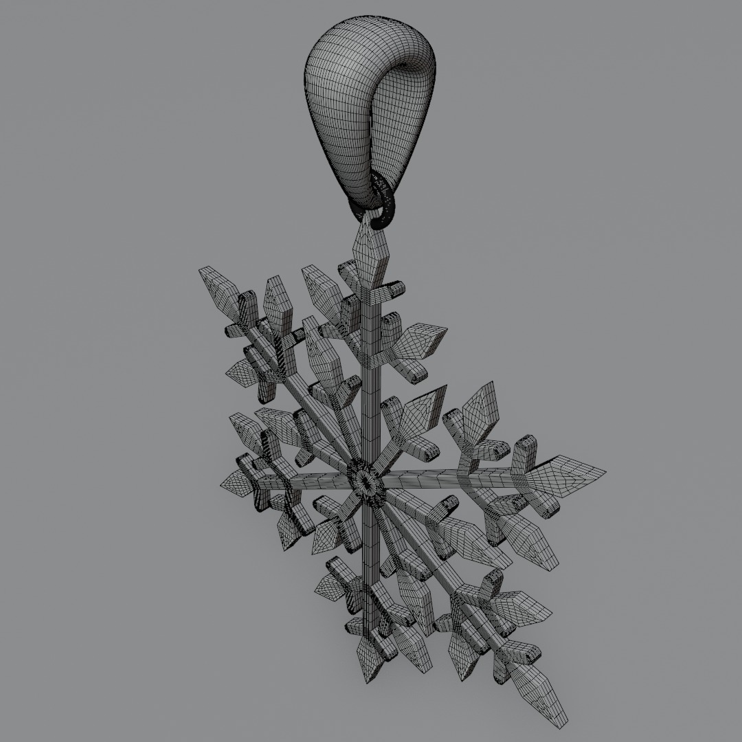 Snowflake jewerly pendent 3D print model_16