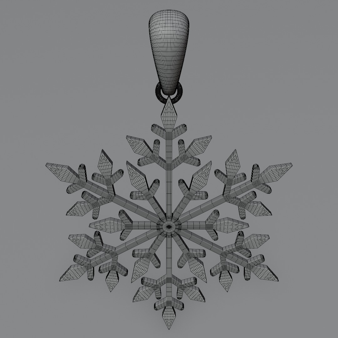 Snowflake jewerly pendent 3D print model_11