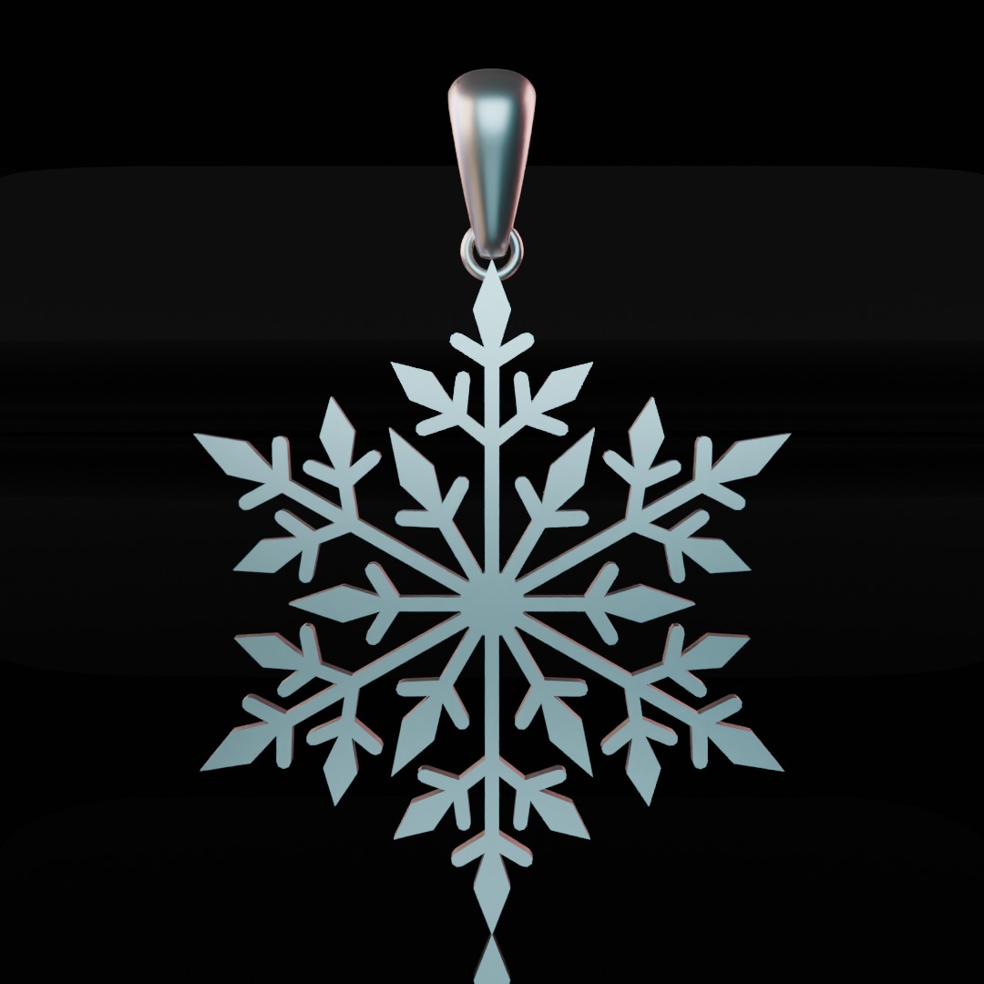 Snowflake jewerly pendent 3D print model_5