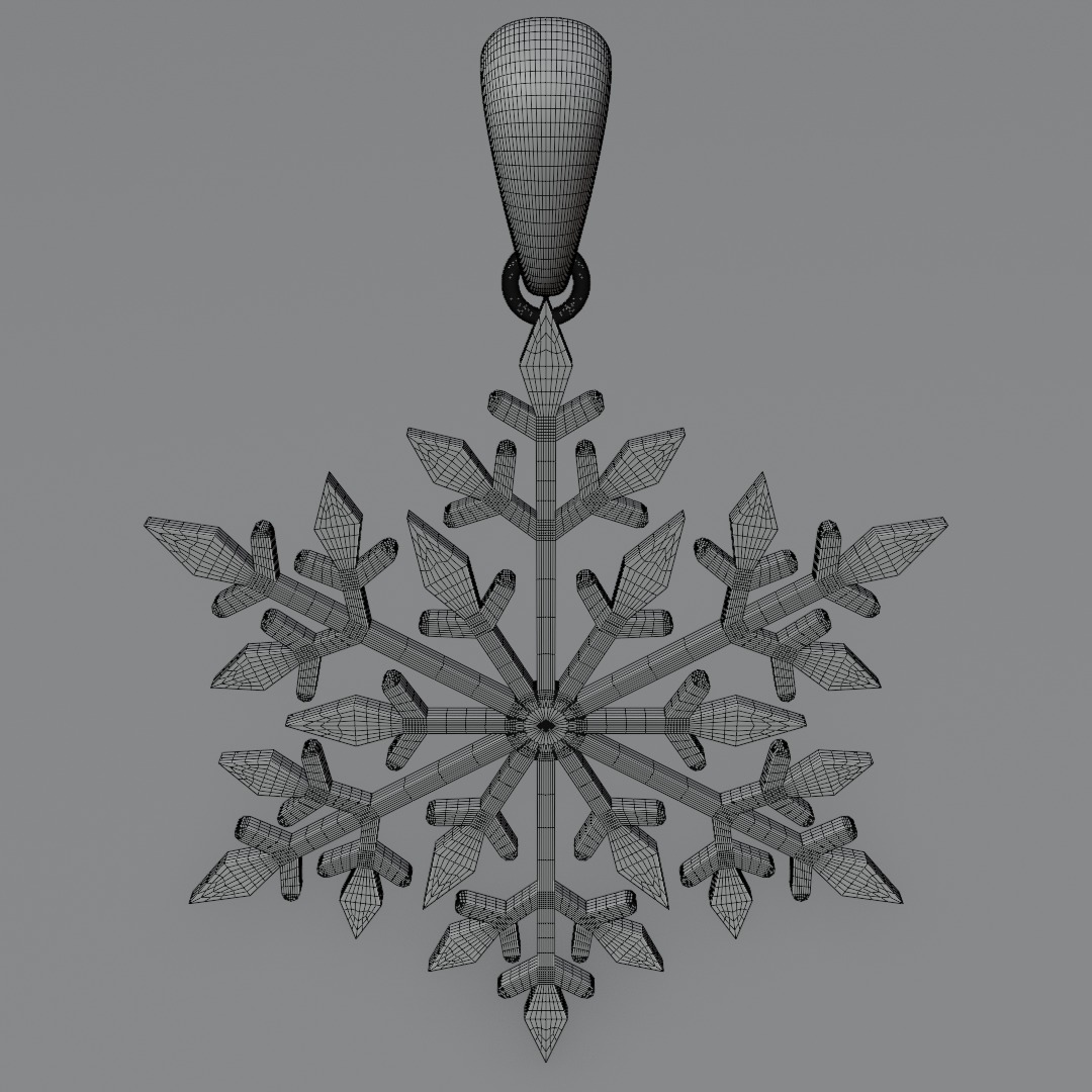 Snowflake jewerly pendent 3D print model_15