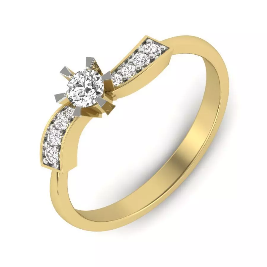 Women Diamond Ring 3dm STL Render Details - PR-175 DIA 3D print model