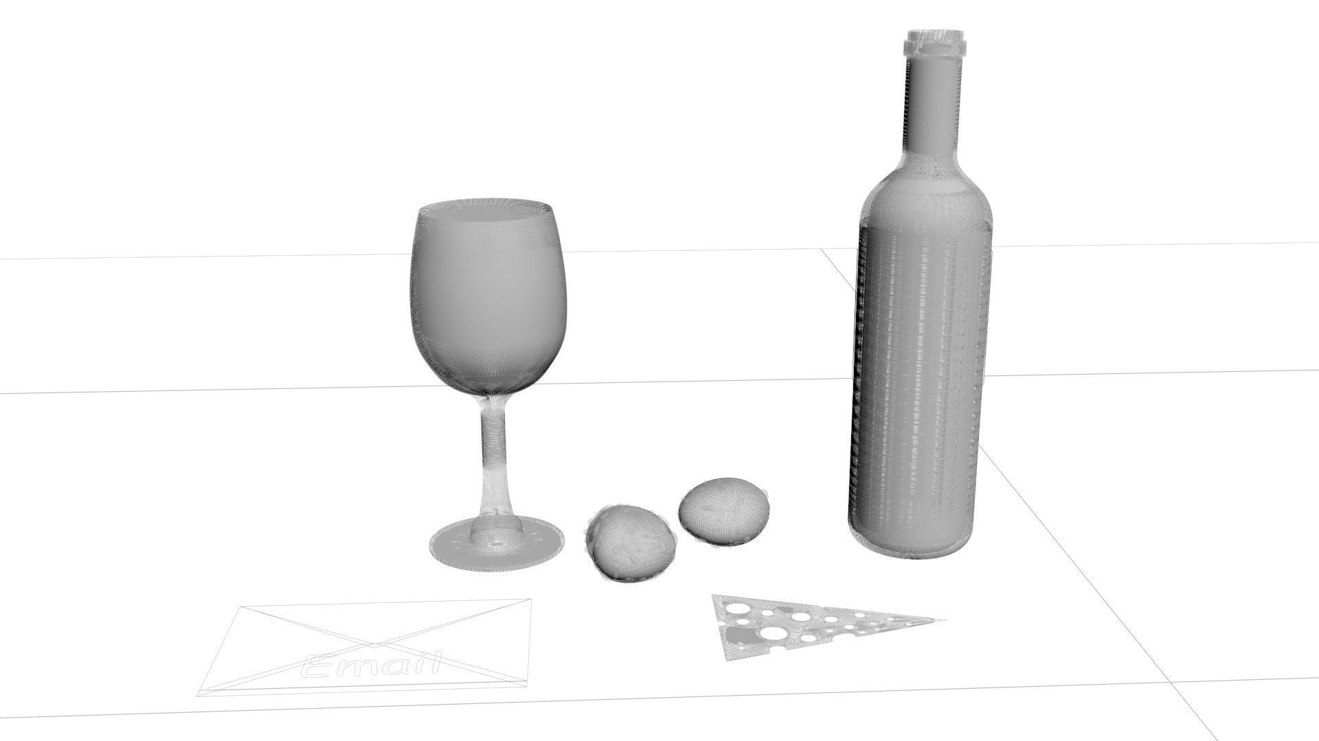 Wine Table 3D model_12