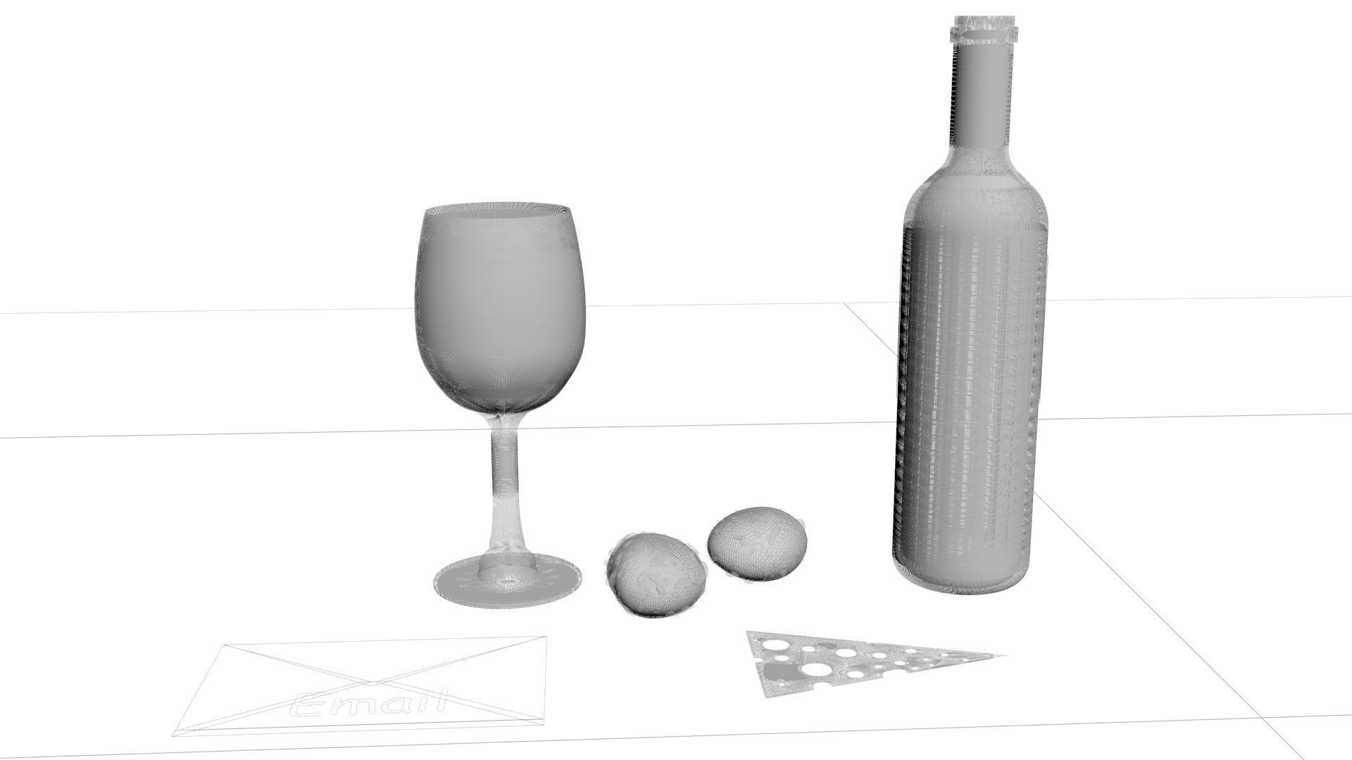 Wine Table 3D model_7