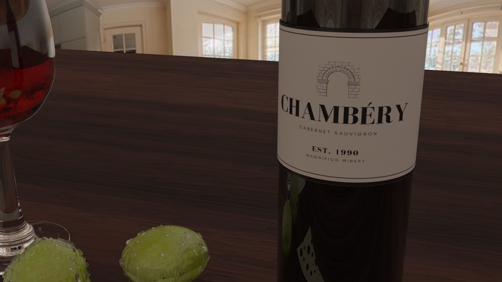 Wine Table 3D model_2