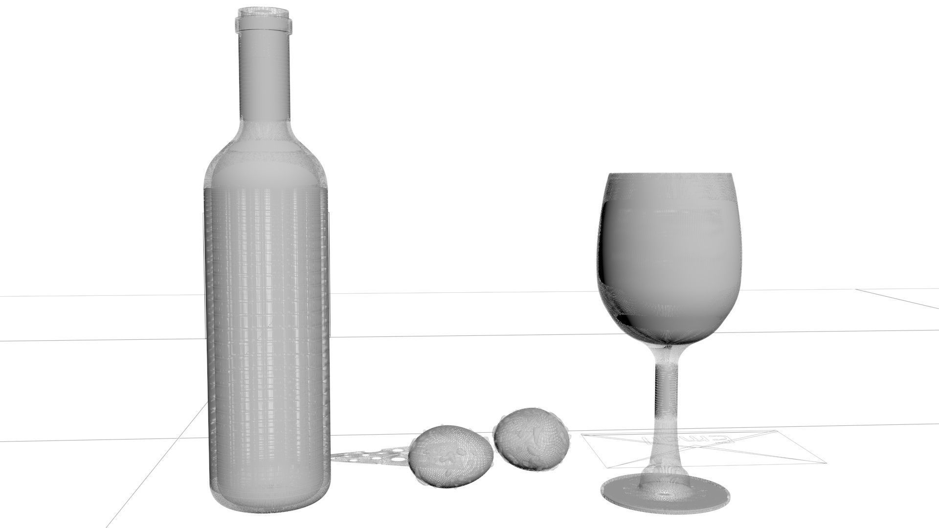 Wine Table 3D model_10