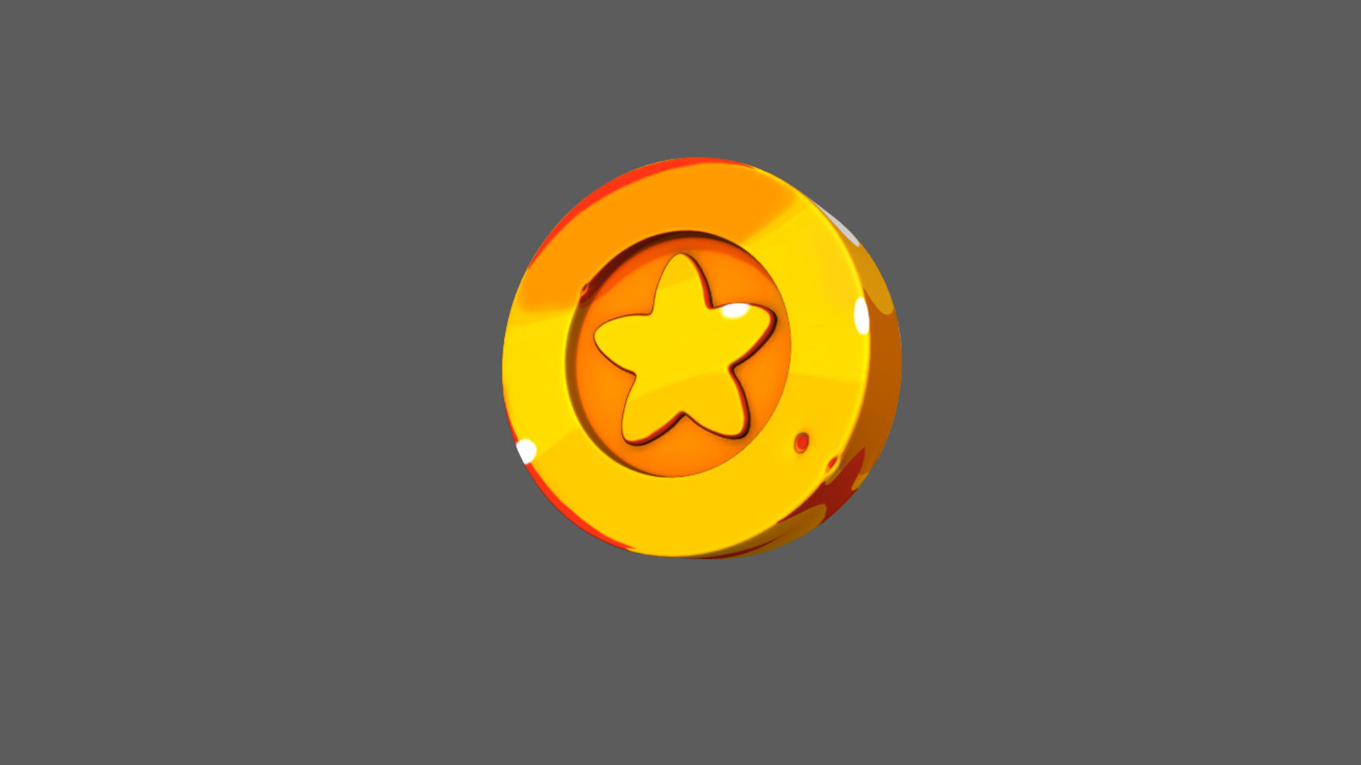 StarCoin and Heart 3D model Low-poly 3D model_3