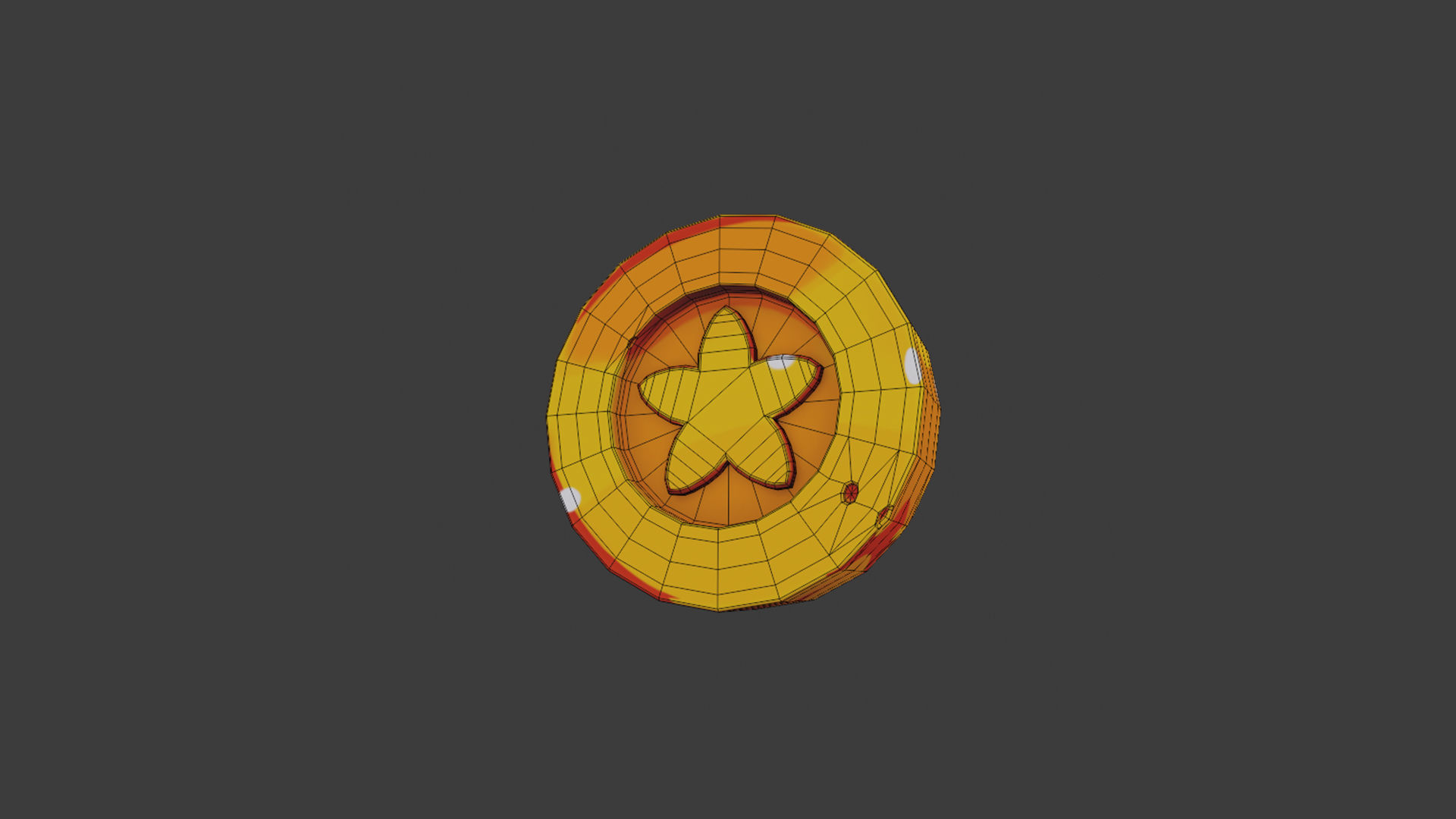 StarCoin and Heart 3D model Low-poly 3D model_6