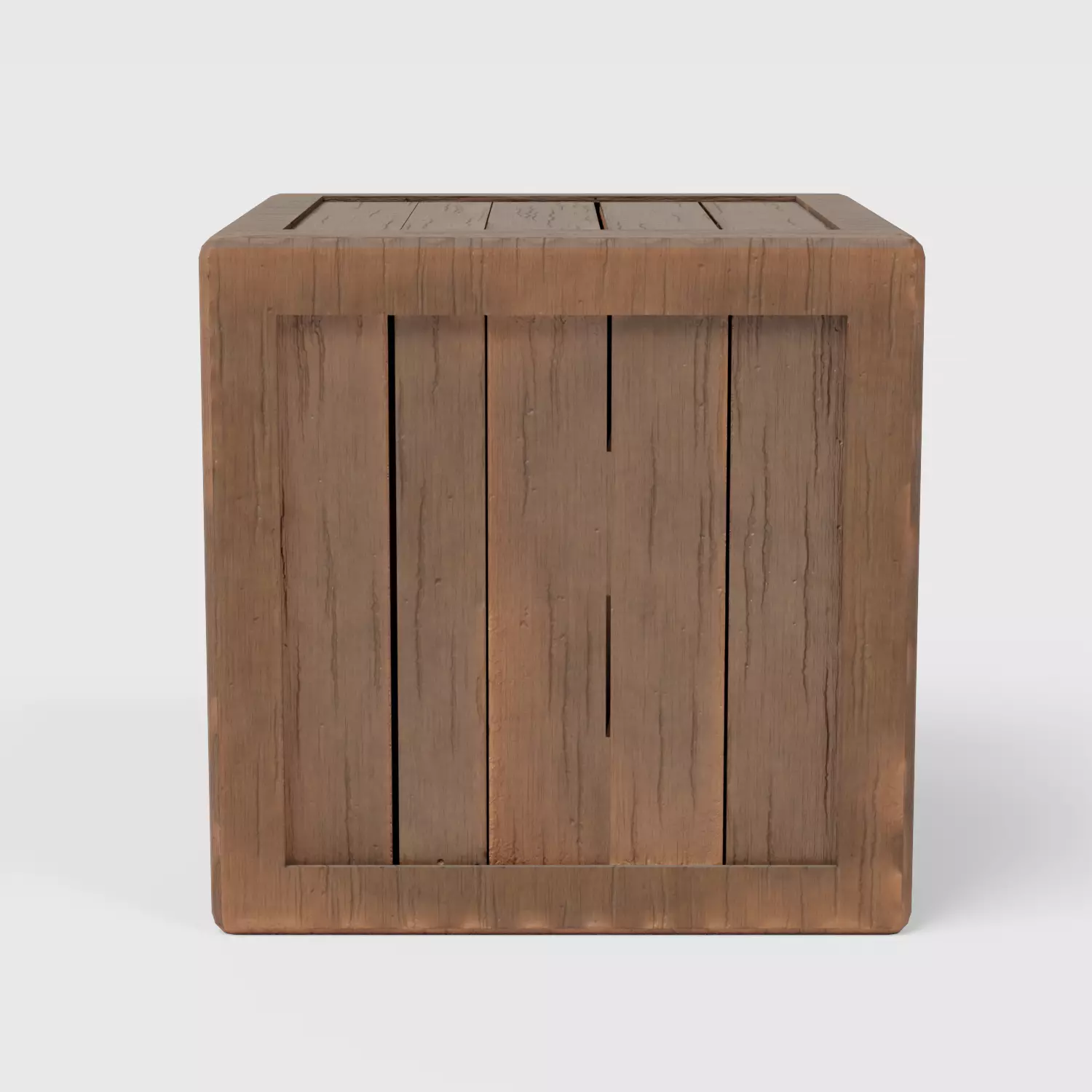 Simple Wood Box Low-poly 3D model_0