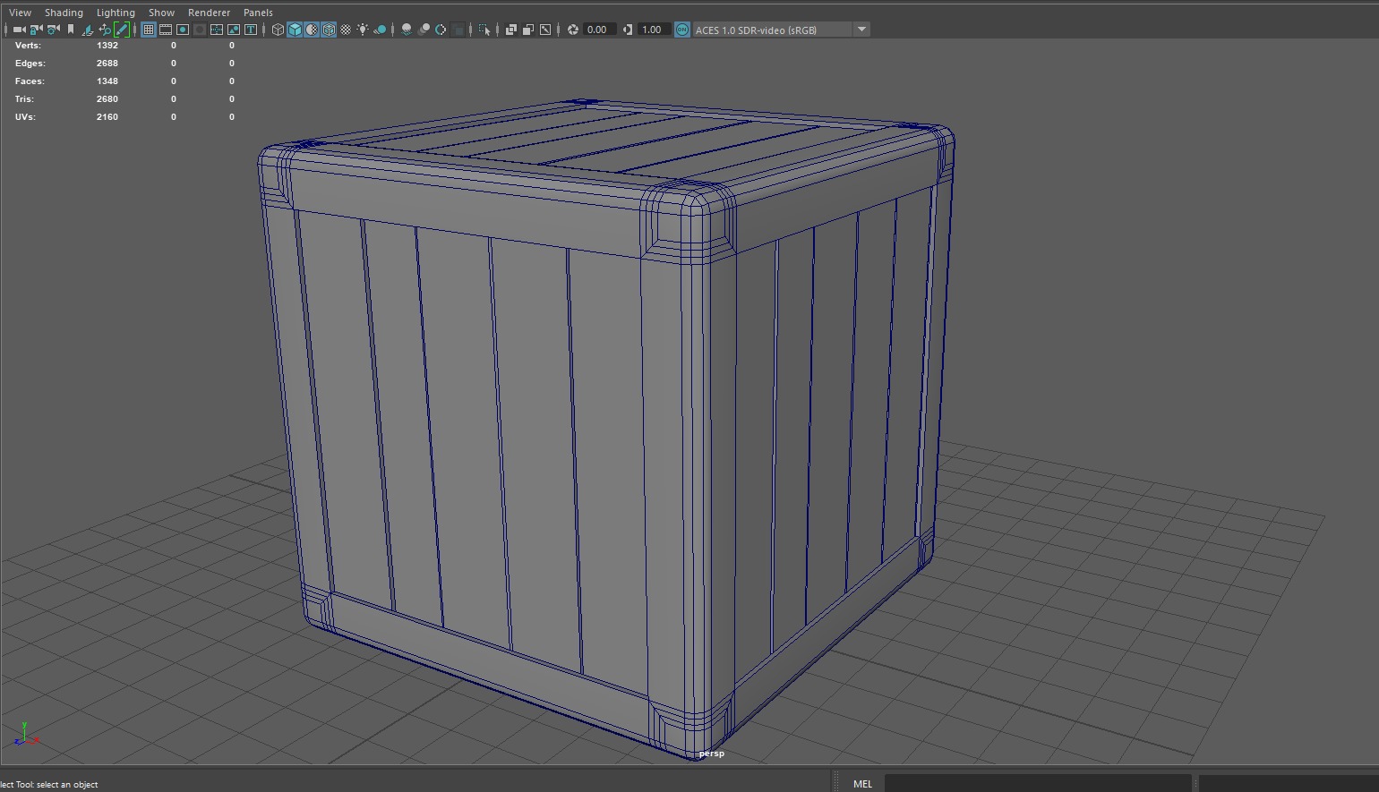 Simple Wood Box Low-poly 3D model_6