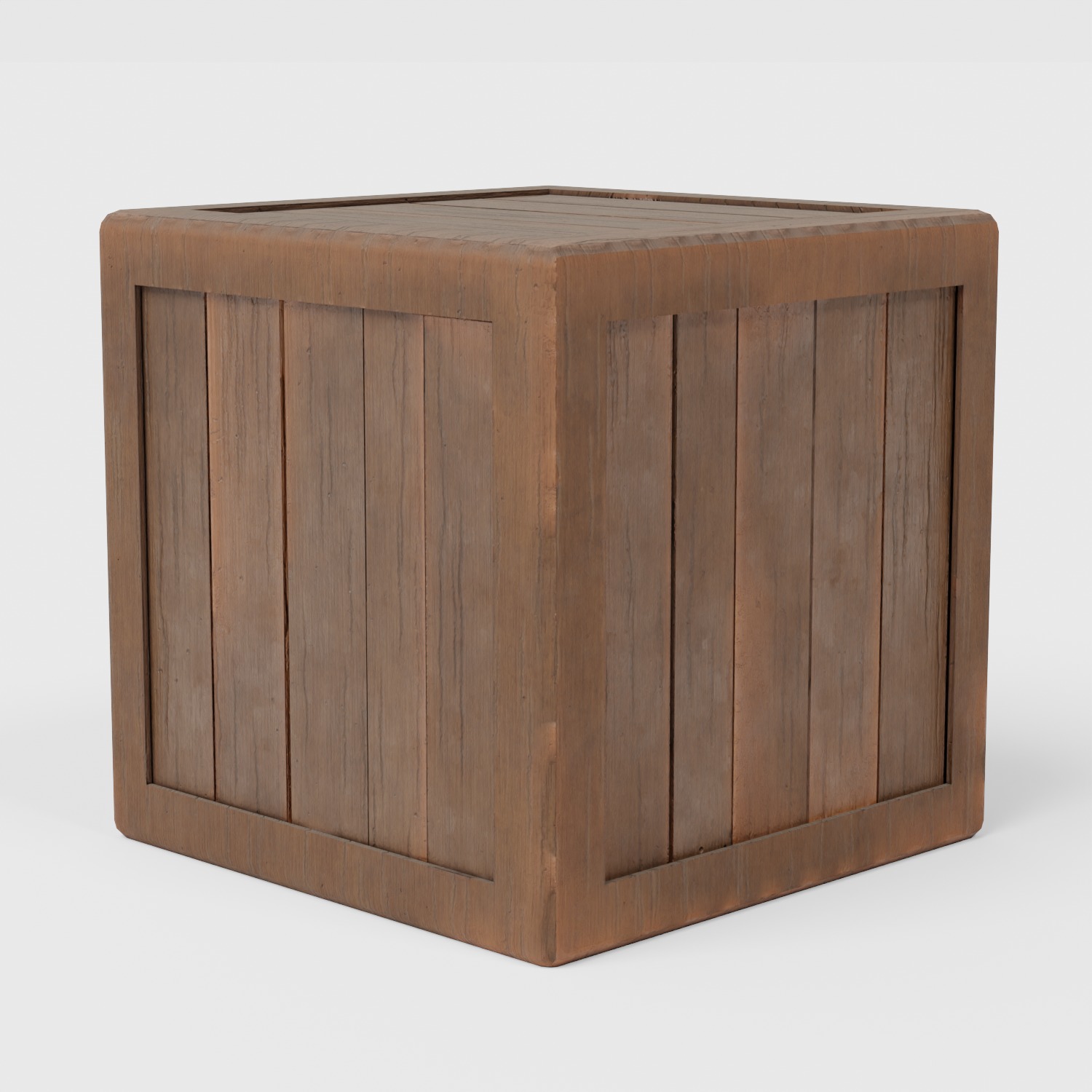 Simple Wood Box Low-poly 3D model_3