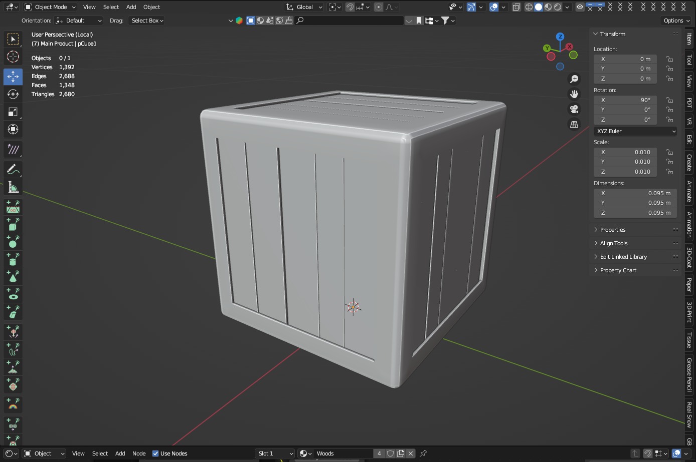 Simple Wood Box Low-poly 3D model_5
