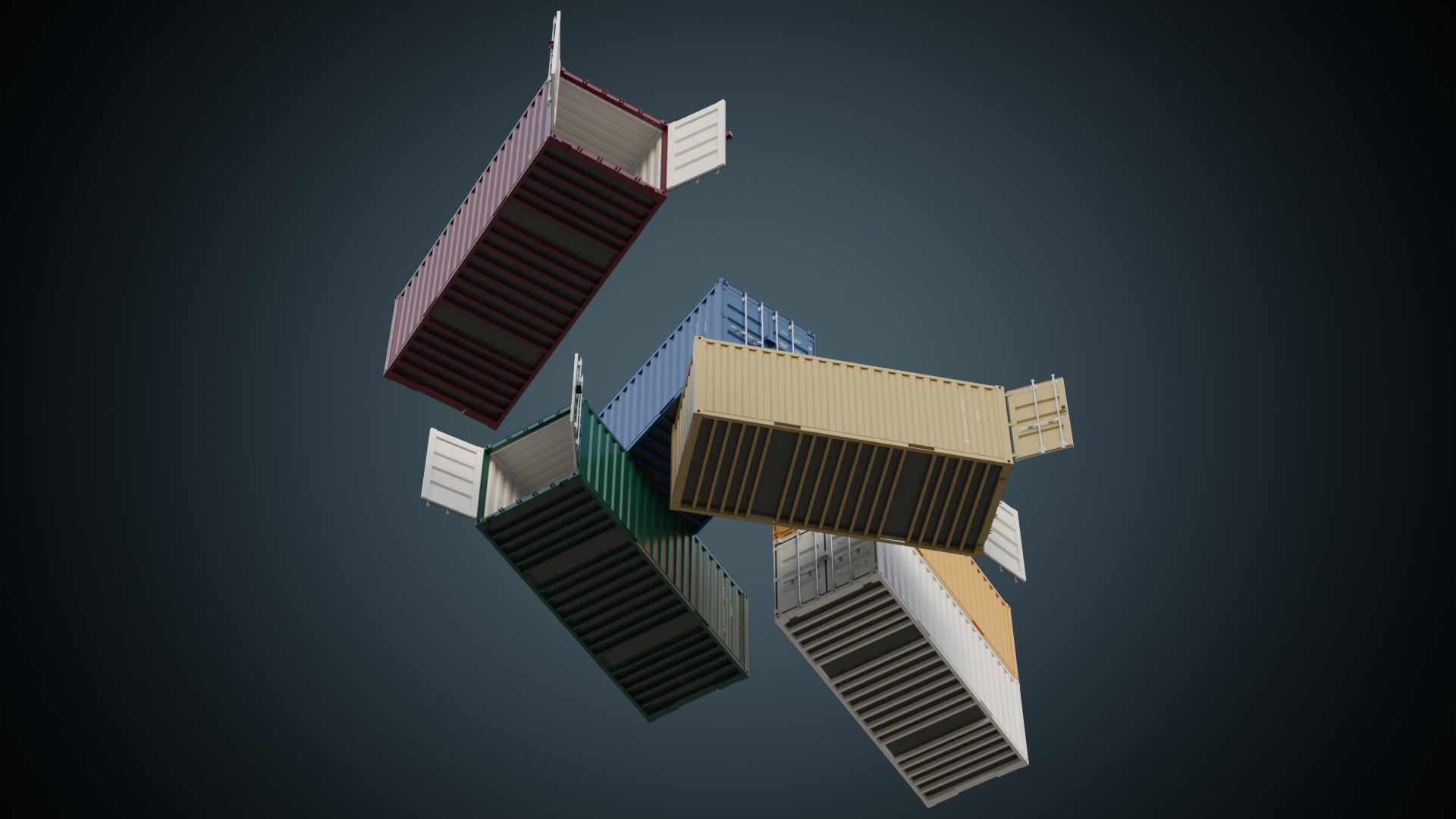 Cargo Container 6A Low-poly 3D model_2