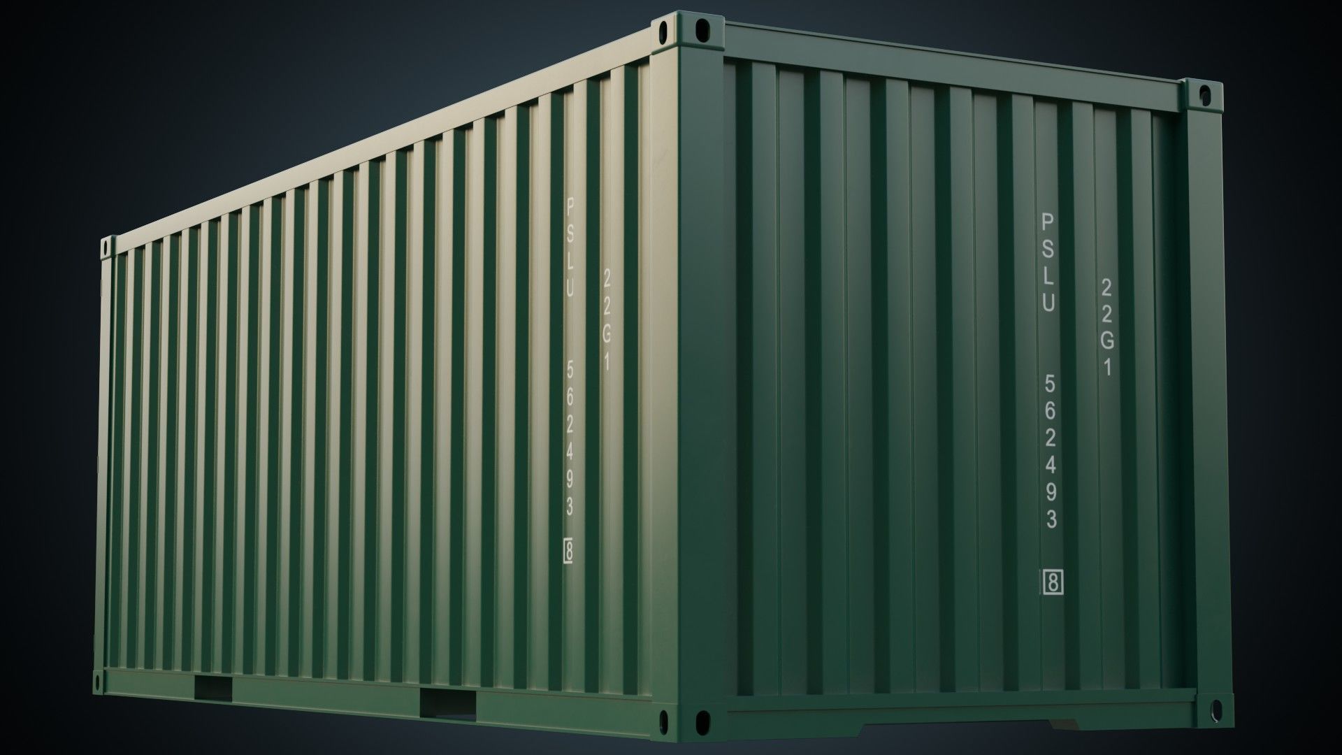 Cargo Container 6A Low-poly 3D model_6