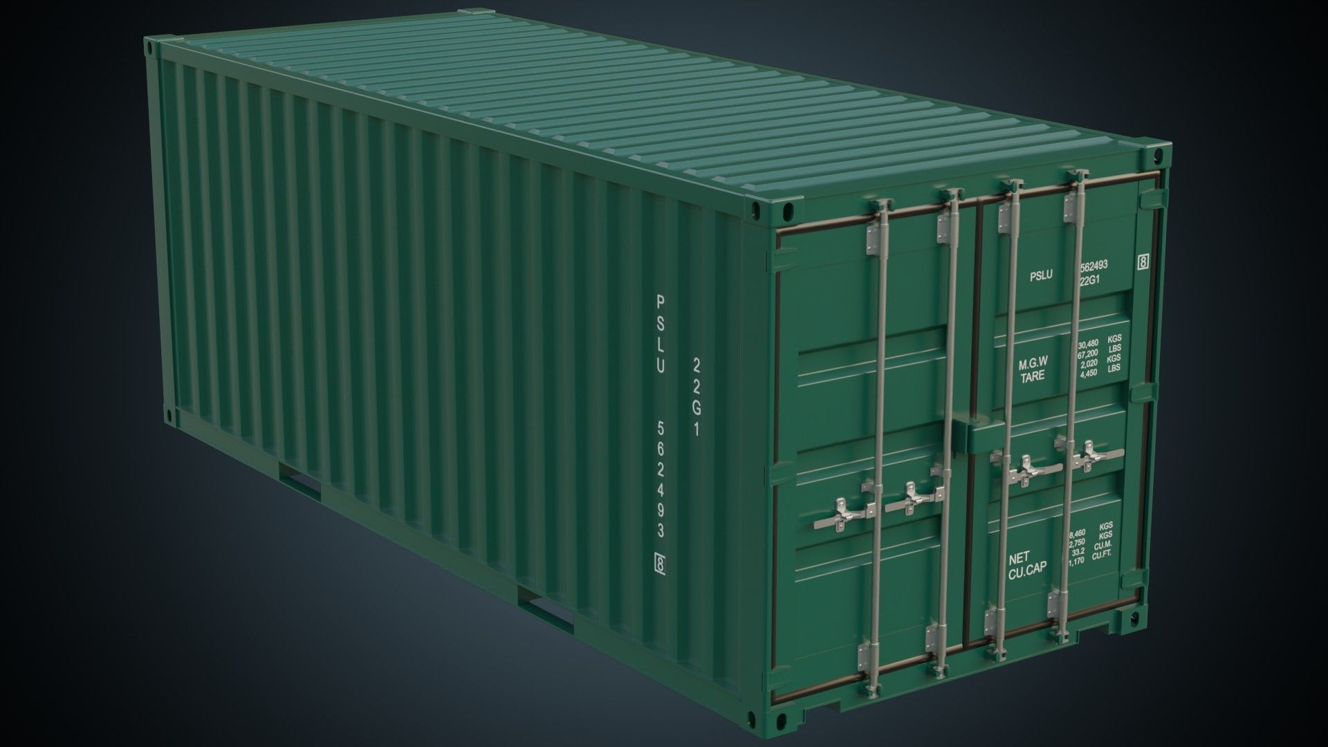 Cargo Container 6A Low-poly 3D model_4