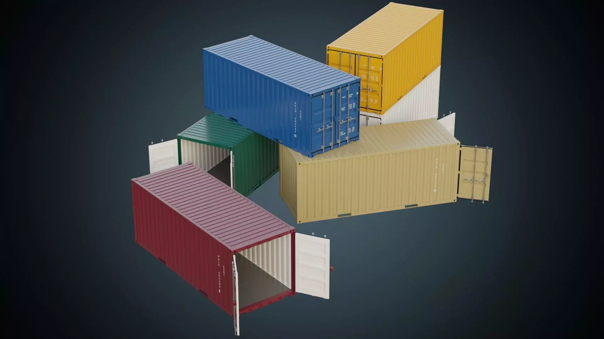 Cargo Container 6A Low-poly 3D model_0