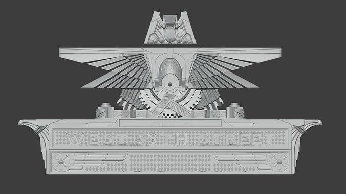 Winged Art Deco Emblem 3D Printable 3D print model