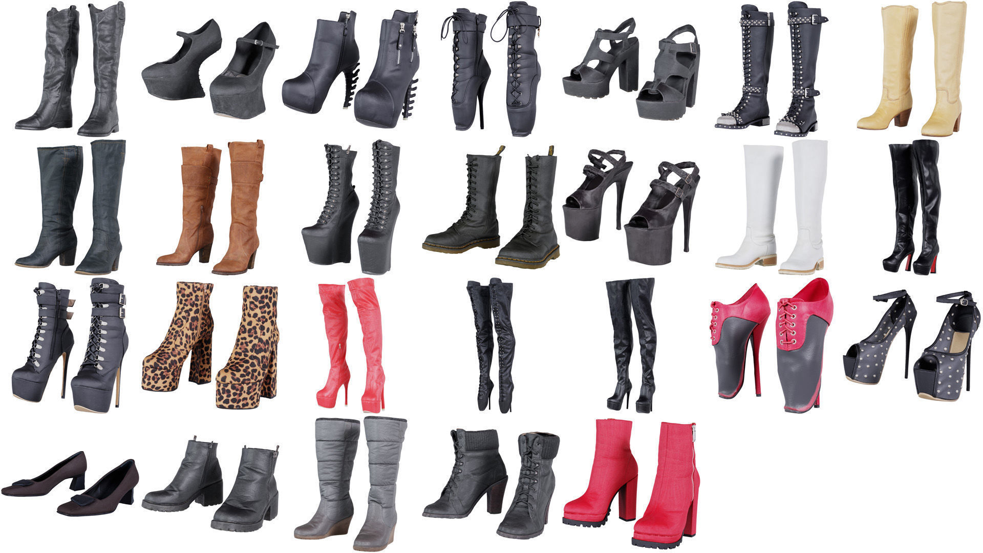 111 Boots Heels and Shoes for Woman Superbundle 3D Model Collection_3