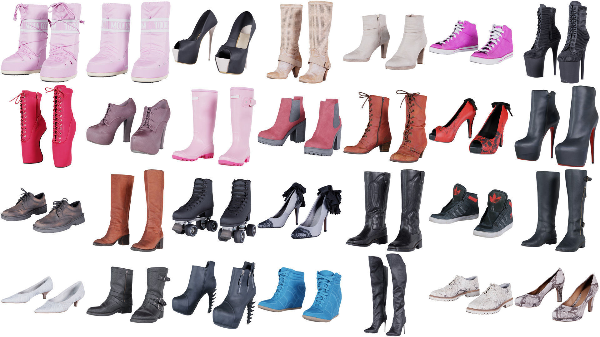 111 Boots Heels and Shoes for Woman Superbundle 3D Model Collection_2