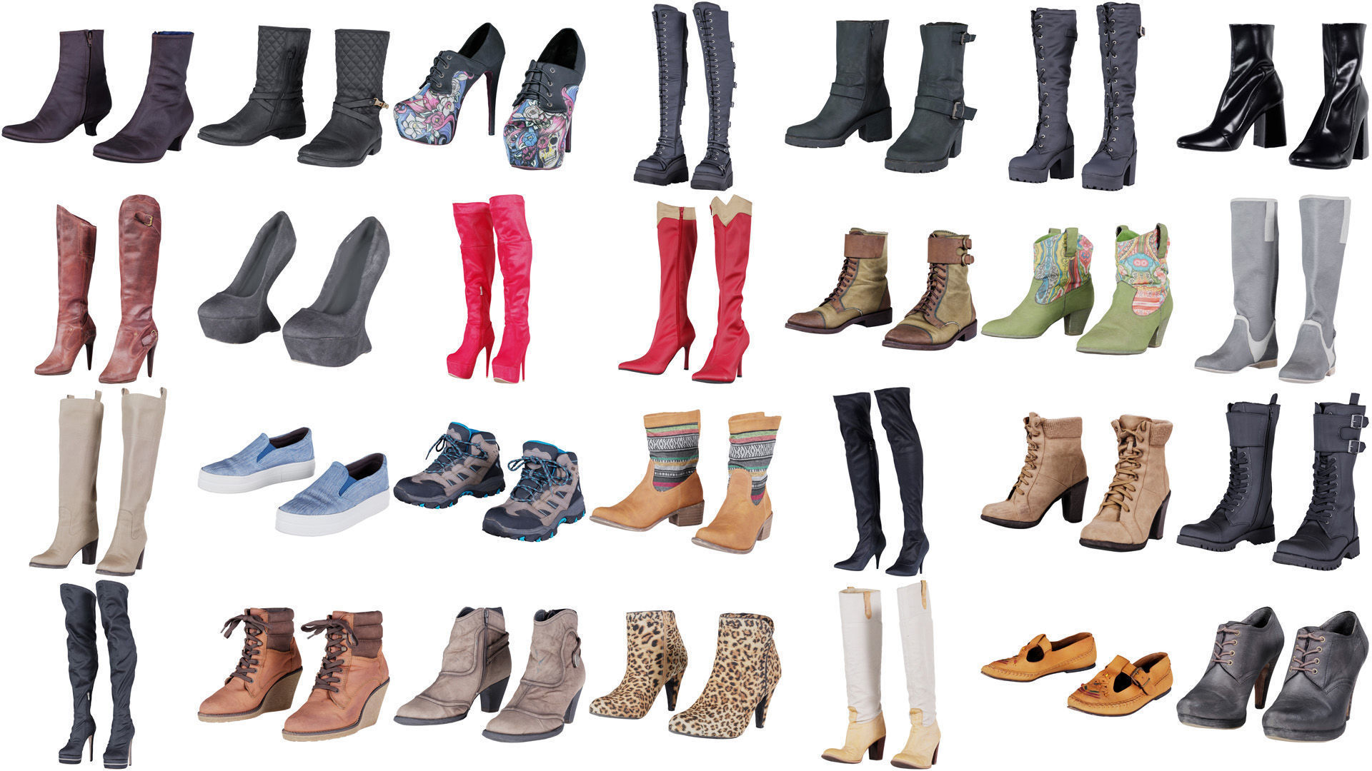 111 Boots Heels and Shoes for Woman Superbundle 3D Model Collection_1
