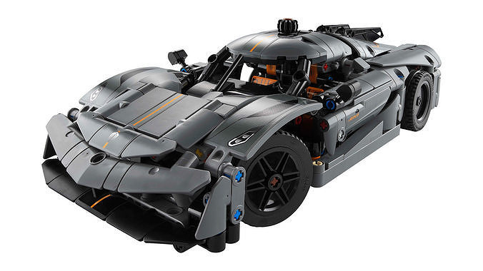TwindBricks3D - 42173 Koenigsegg Jesko Absolut Gray Hypercar 3D print model
