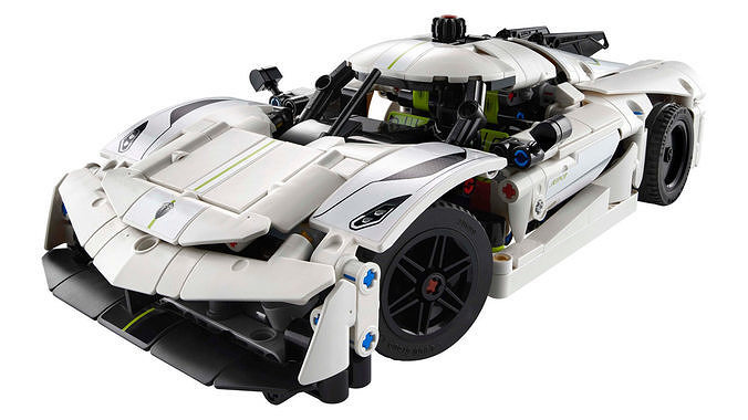 TwindBricks3D - 42184 Koenigsegg Jesko Absolut White Hypercar 3D print model