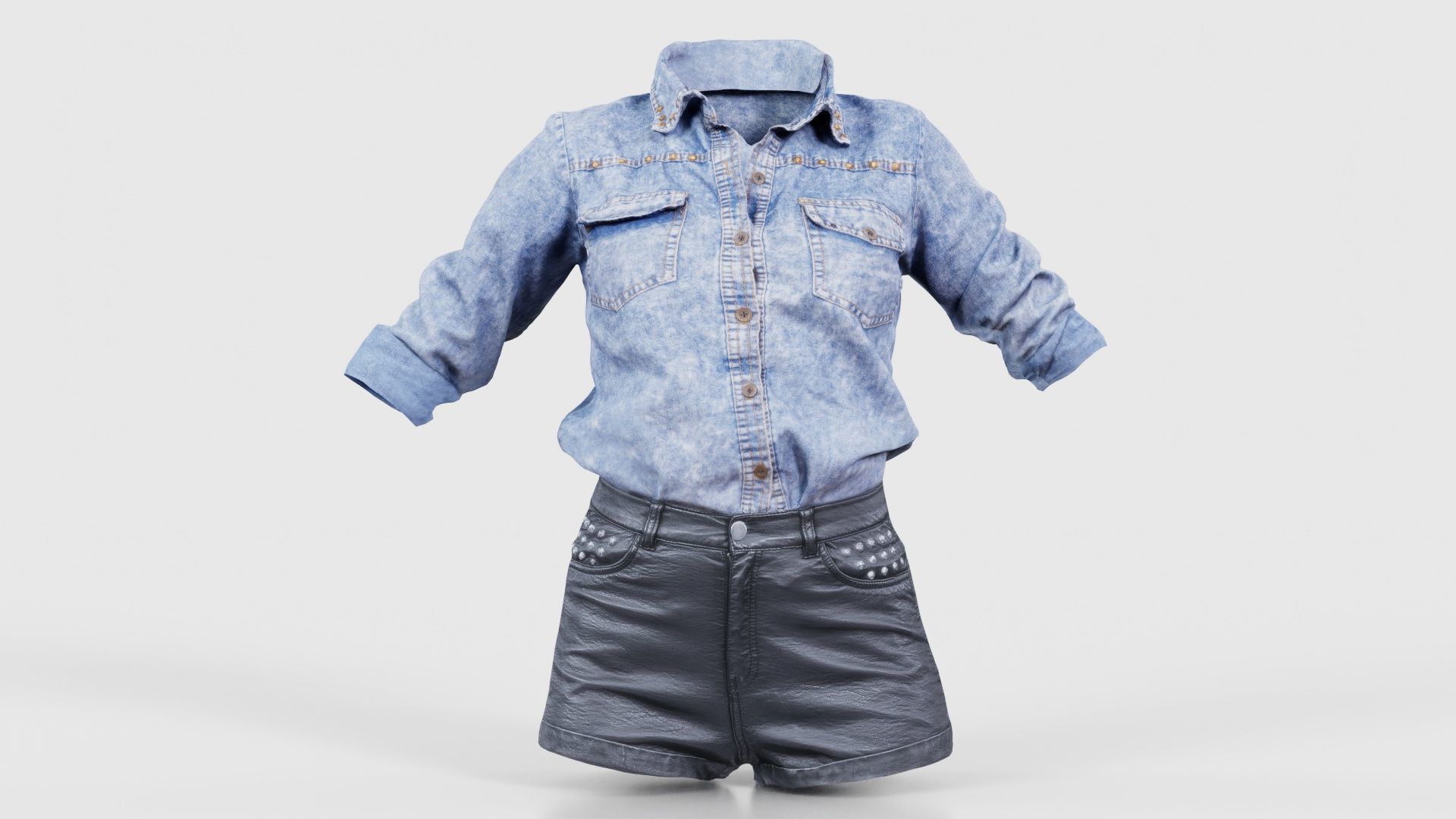 46 Full body Catsuit Costume outfit for Woman Superbundle 3D Model Collection_35