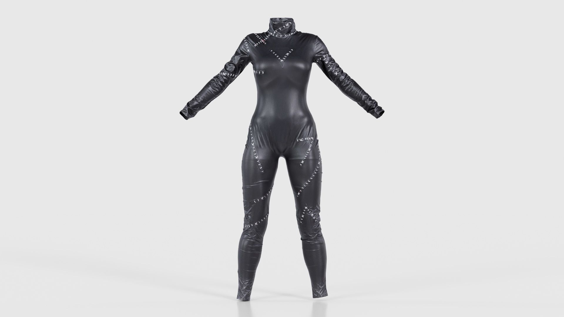46 Full body Catsuit Costume outfit for Woman Superbundle 3D Model Collection_26