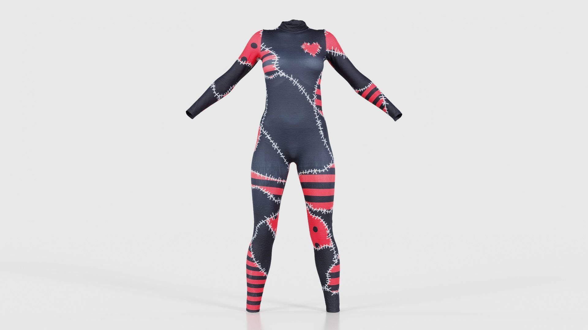 46 Full body Catsuit Costume outfit for Woman Superbundle 3D Model Collection_36